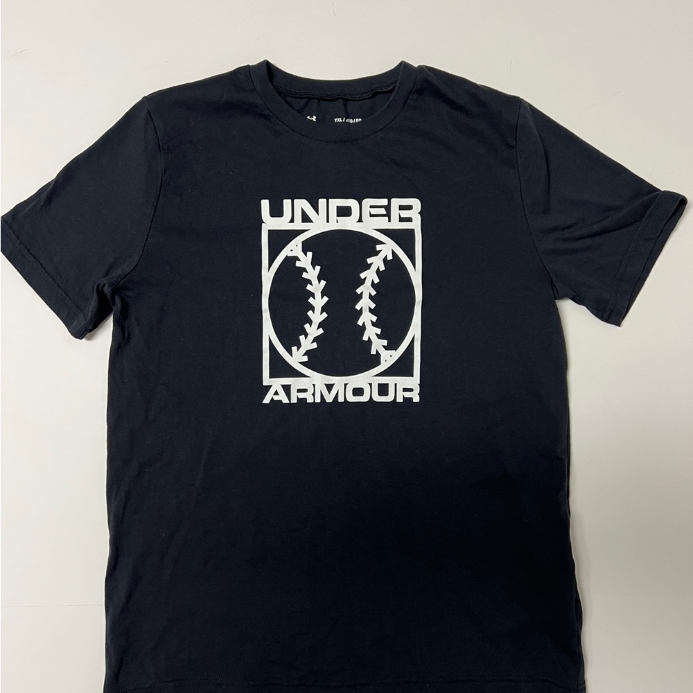 Under Armour Boys Heat Gear T Shirt Short Sleeve Black Youth XL